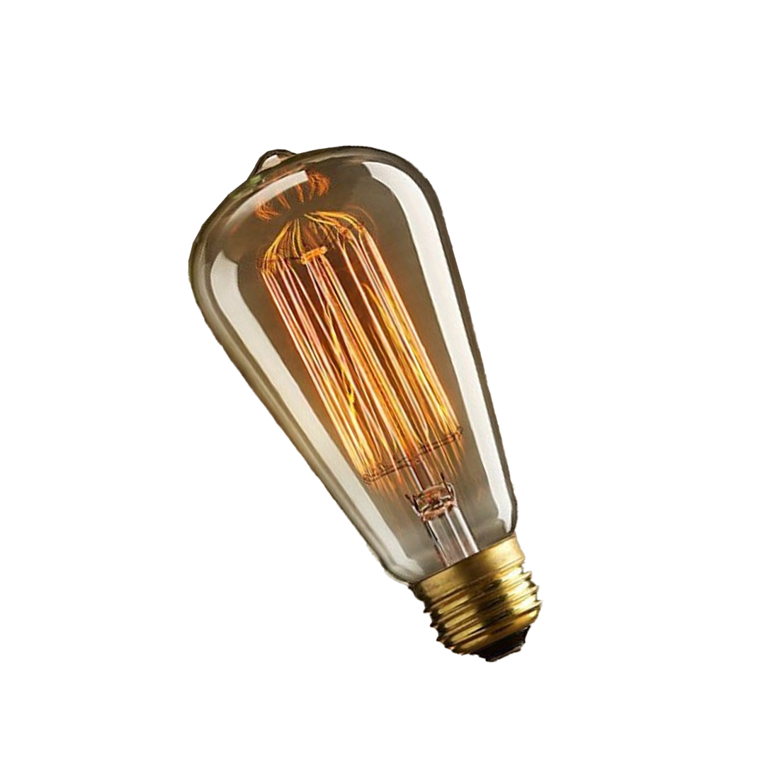 Incandescent Antique Filament Light Bulb 2200K - CLEAR - ST58 E26/E27 60W HAIRPIN