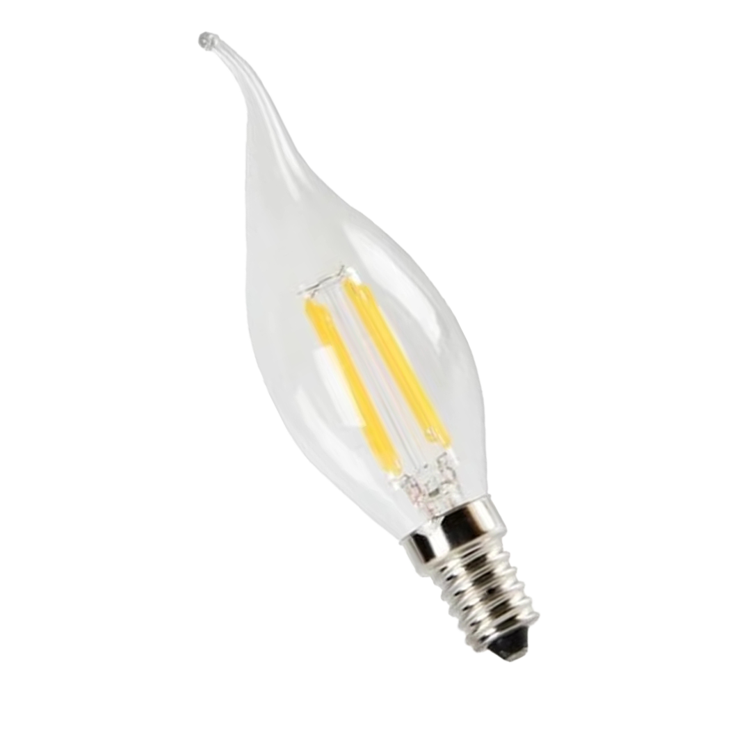 LED C35 E12/E14S FLAME V SHAPE FILAMENT 3000K D:1.3" L:4.5" DIM WITH 2SUPPORT