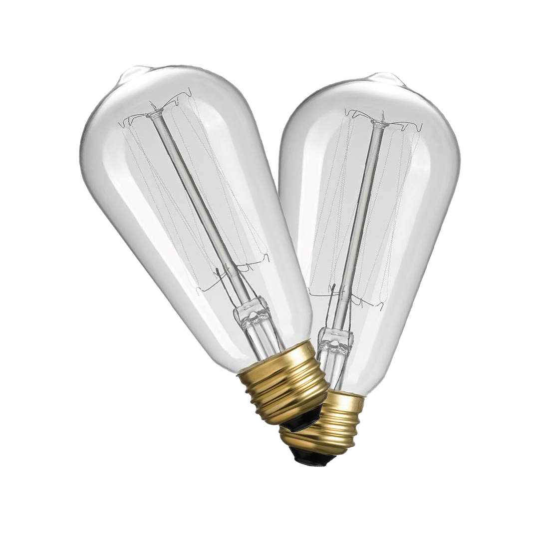 Incandescent Antique Filament Light Bulb 2200K - CLEAR - ST58 E26/E27 60W HAIRPIN