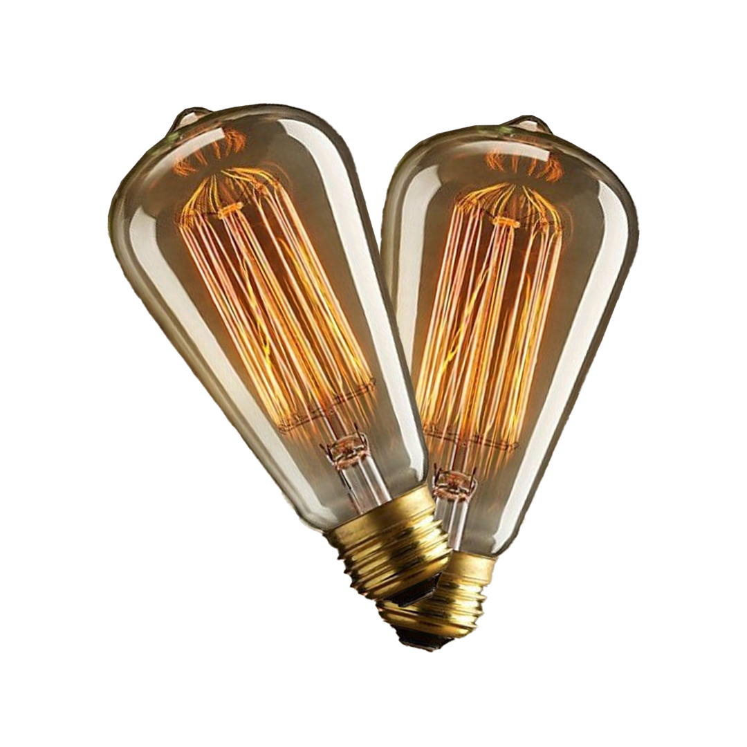 Incandescent Antique Filament Light Bulb 2200K - CLEAR - ST58 E26/E27 60W HAIRPIN