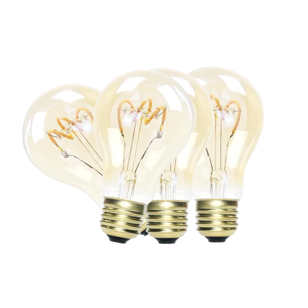 LED E26/E27 A60 4W LOOP X 4 SHAPE FILAMENT 3000K D:2.5" L:4" DIM