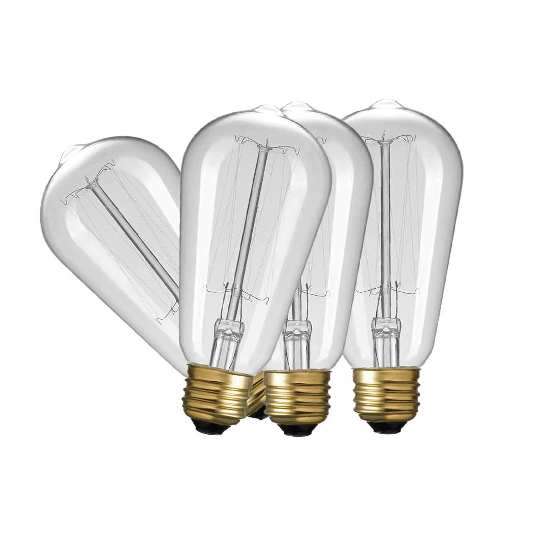 Incandescent Antique Filament Light Bulb 2200K - CLEAR - ST58 E26/E27 60W HAIRPIN