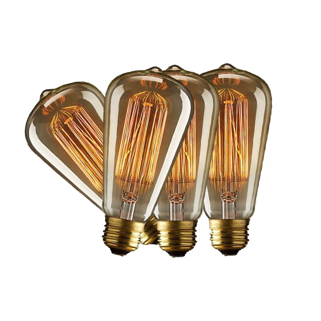 Incandescent Antique Filament Light Bulb 2200K - AMBER - ST64 HAIRPIN STYLE