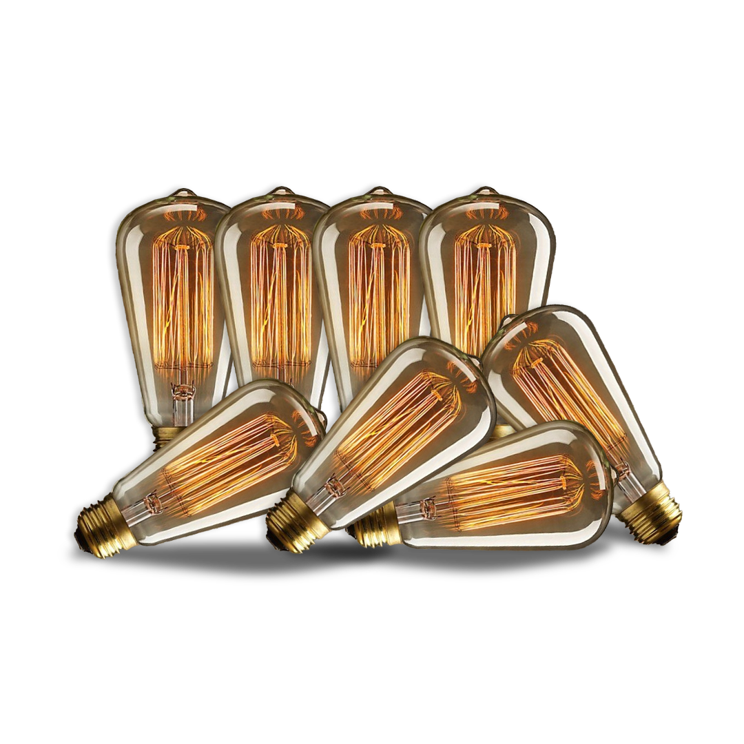 Incandescent Antique Filament Light Bulb 2200K - AMBER - ST64 HAIRPIN STYLE