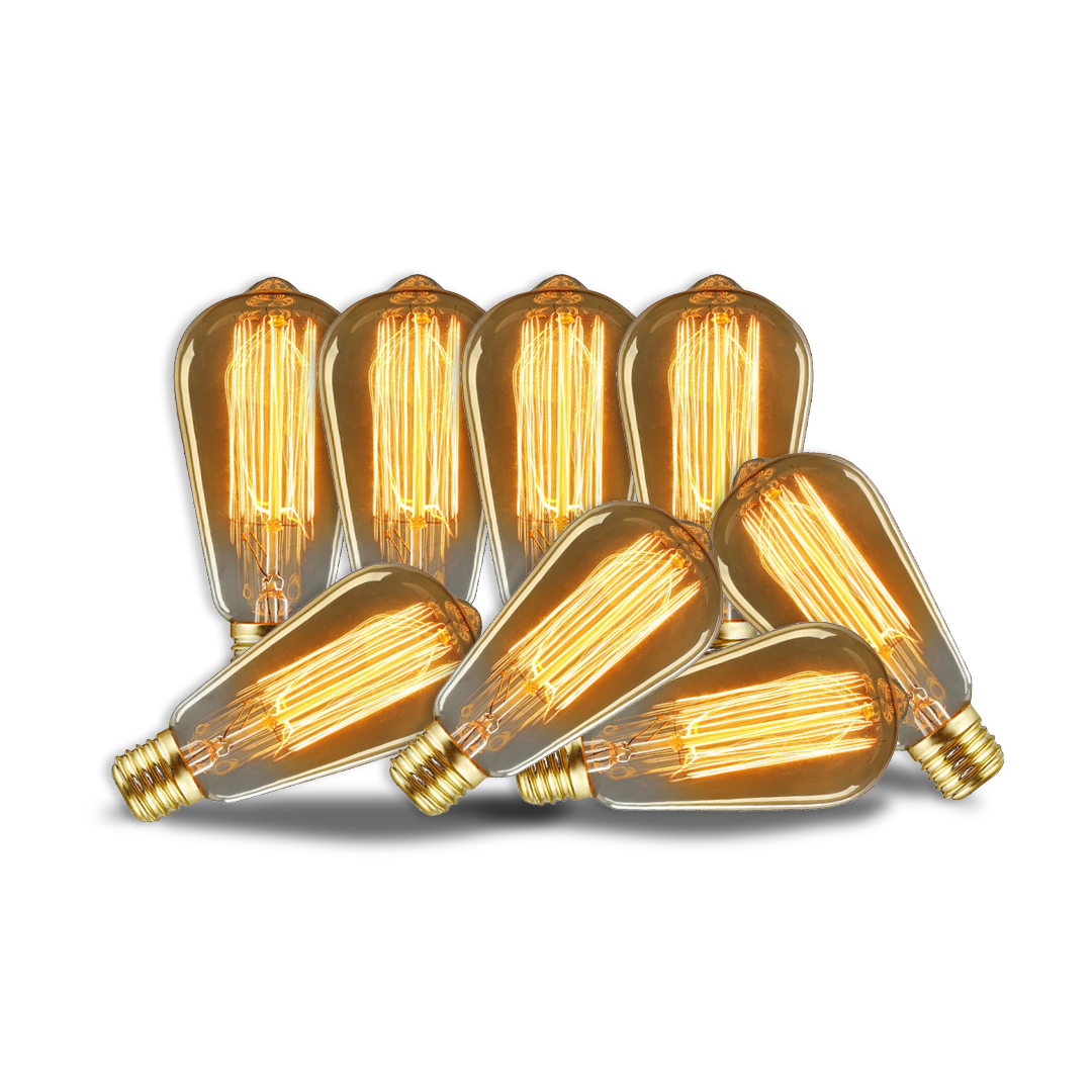 INCANDESCENT ST58 E26/E27 25-60W HAIRPIN STYLE 29 ANCHORS 2200K AMBER D:2.75" L:5.75"