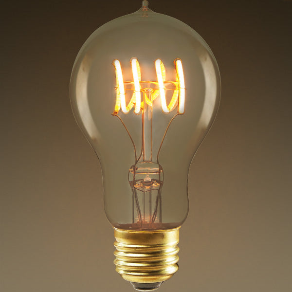 A19 Dimmable Vintage Spiral LED Filament Lights Bulb Amber Glass LED, 25W Equivalent,Warm White 2200K, E26 Base 210 Lumans