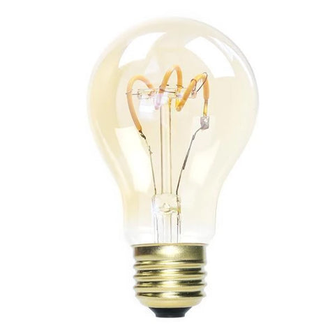 A19 Dimmable Vintage Spiral LED Filament Lights Bulb Amber Glass LED, 25W Equivalent,Warm White 2200K, E26 Base 210 Lumans