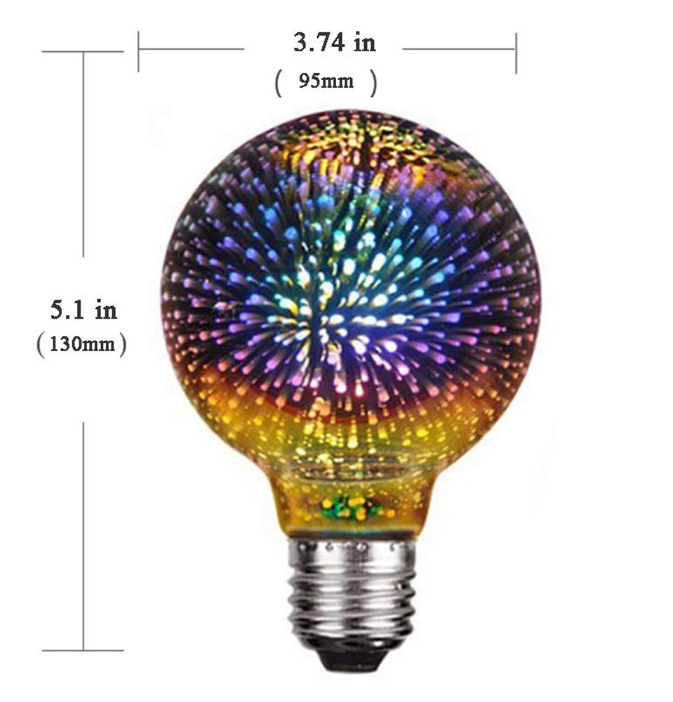 LED G95 E26/E27 4W 3D Effect Round Shape LED FILAMENT  2000K