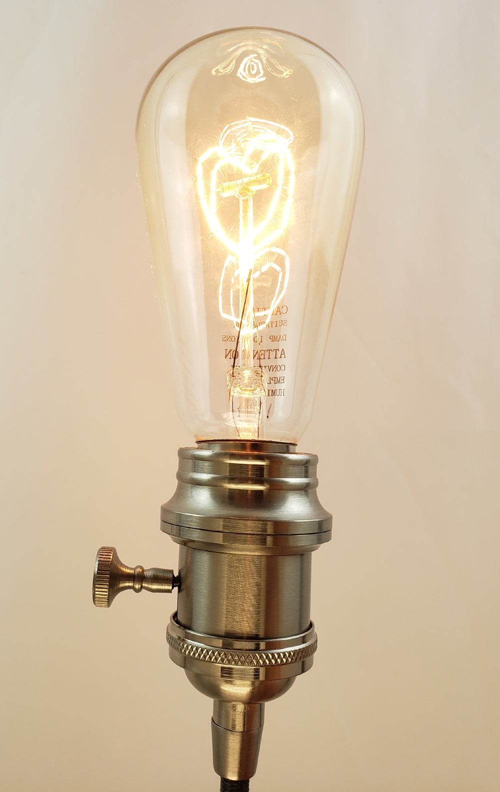 Incandescent Antique HEART SHAPED Filament Light Bulb 2200K - CLEAR - ST64 HAIRPIN STYLE